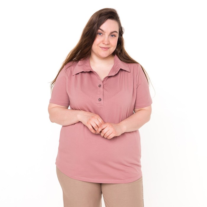 фото Поло женское, цвет пудра, размер 54 натали