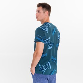 

Футболка мужская, цвет бирюзовый, размер 56