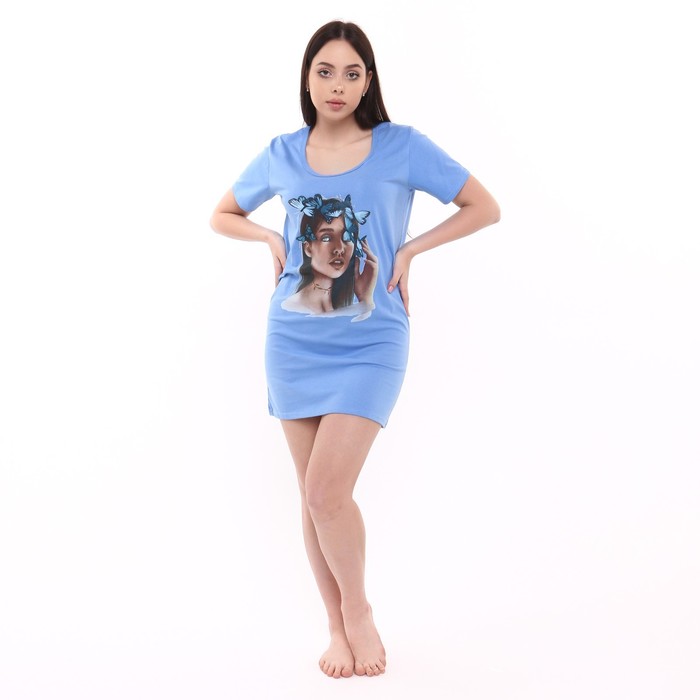 Ночная сорочка женская, цвет индиго микс, размер 44 78