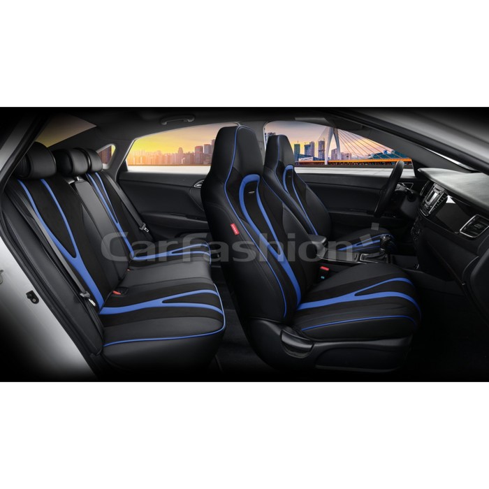 

Авточехлы каркасные 5D INTEGRAL PLUS, черно-синие, комплект