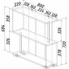 

Стеллаж Орион-1 800х220х720 крафт