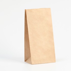 Пакет крафт бумажный, фасовочный, прямоугольное дно, 12 х 8 х 24 см, 50 г/м2 Ош