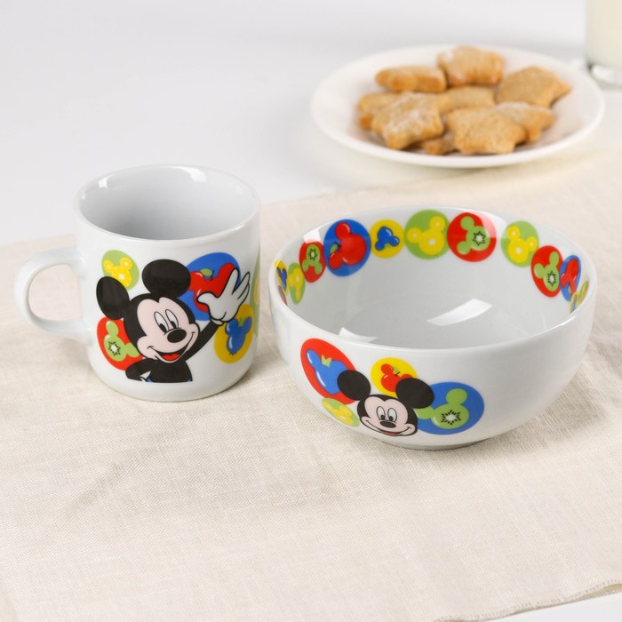 Набор детской посуды, 2 предмета: салатник, кружка Микки, Микки Маус и его друзья фотографии