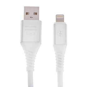 

Кабель Smartbuy, Lighting - USB, 2 А, 1 м, резиновой оплетке, белый