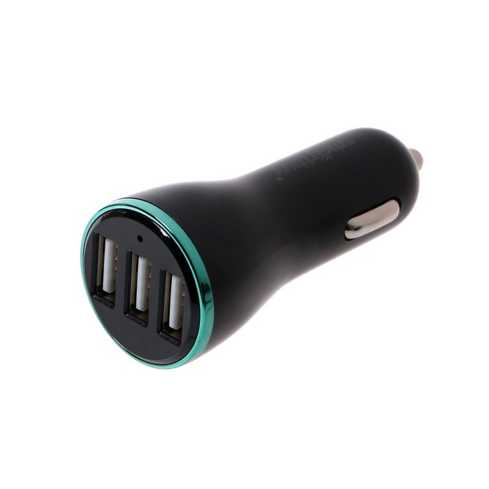 Автомобильное зарядное устройство Smartbuy SBP-1830, 3 USB, 3.4 А, быстрая зарядка, черное