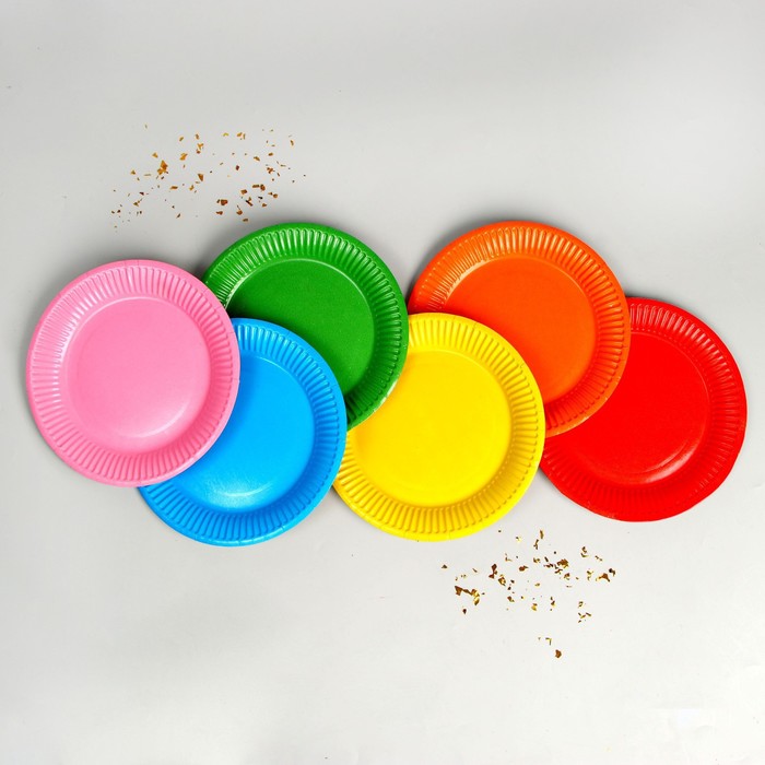 Набор бумажных тарелок "Разноцвет"