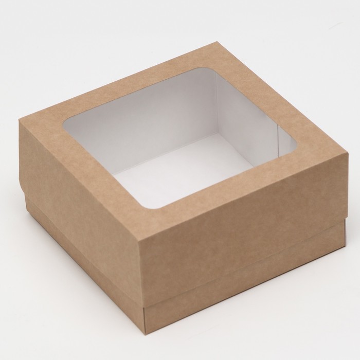 

Коробка под бенто-торт, крафтовая, 16 х 16 х 8 см