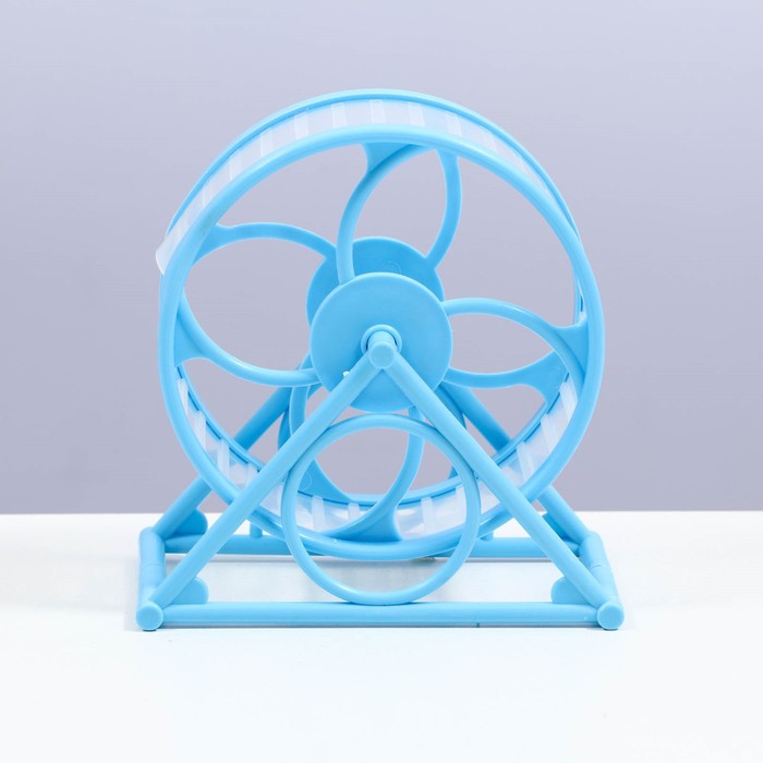 Колесо на подставке для грызунов, диаметр колеса 12,5 см, 14 х 3 х 9 см, синее