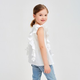 

Блузка для девочки MINAKU: Cotton Collection цвет белый, рост 128