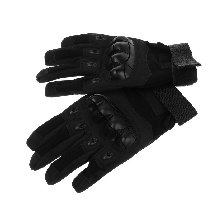 Перчатки мотоциклетные с защитными вставками, размер М, черный