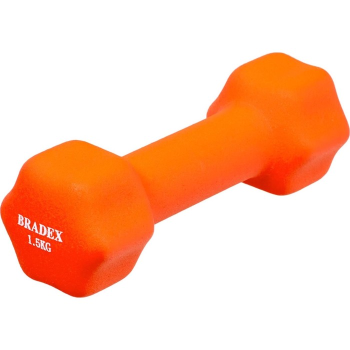 Гантель неопреновая Bradex SF 0541, оранжевая, 1,5 кг