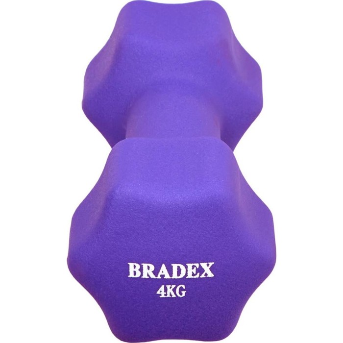фото Гантель неопреновая bradex sf 0544, фиолетовая, 4 кг