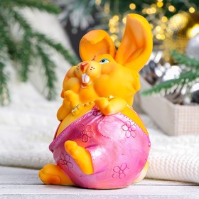 

Копилка "Толстая зайчиха в розовом" рыжая, 10х9х15см
