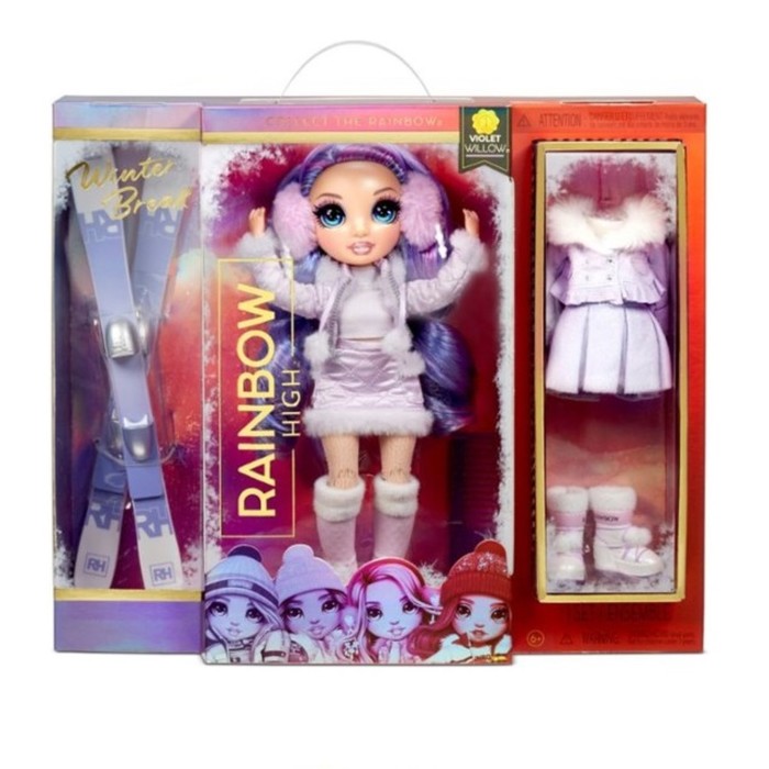 Кукла Winter Break Fashion Doll, Violet Willow, Rainbow High, фиолетовая