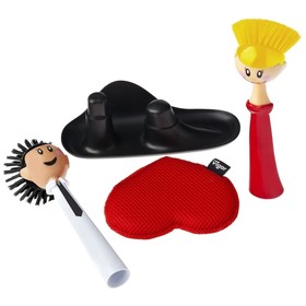 

Набор Dolls, 2 щетки для посуды + губка на подставке