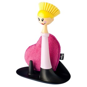 

Щётка для посуды Dolls + губка на подставке