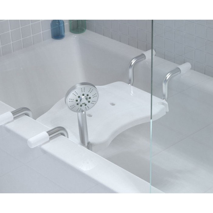 фото Сиденье apollo для ванной, с держателем, алюминий, пластик, 30х43 см, цвет белый primanova