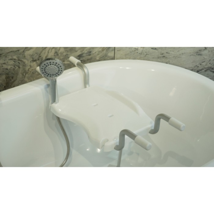 фото Сиденье apollo для ванной, с держателем, алюминий, пластик, 30х43 см, цвет белый primanova