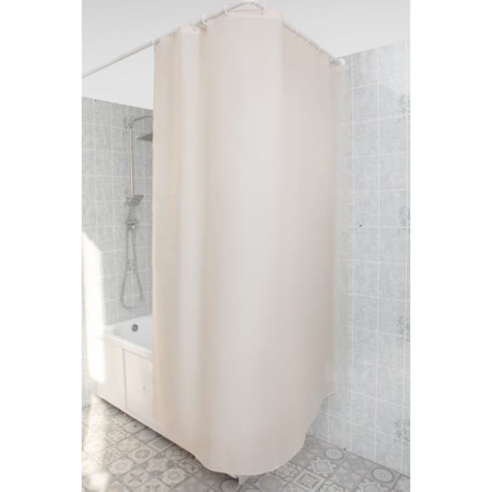 цена Штора Premium для ванной, с утяжелителем, 180х200 см, PLE, цвет бежевый