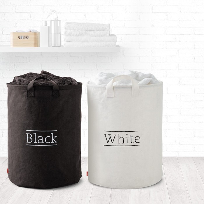 Комплект корзин Rayen для белья, 2 шт, цвет чёрный/белый