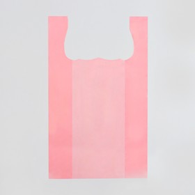 Пакет майка, полиэтиленовый, розовый 24 х 42 см, 8 мкм Ош