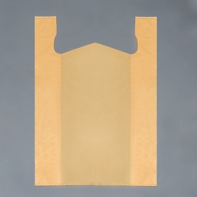 Пакет майка, полиэтиленовый, желто-оранжевый 42 х 60 см, 20 мкм