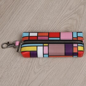 

FA013Pcolourblock Ключница, отдел на молнии, цветной 5,5х18х2,3см