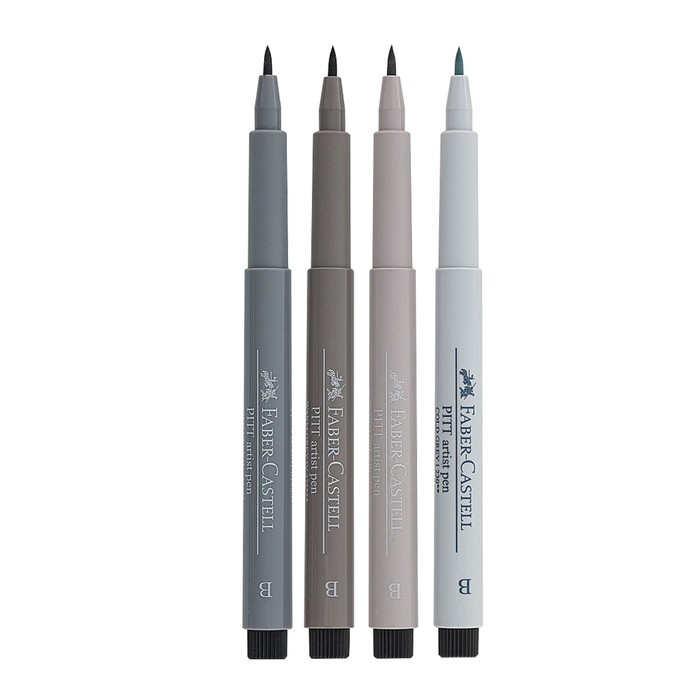 

Набор капиллярных ручек Faber-Castell Pitt Artist Pens Comic Shading Brush, 4 цвета