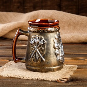 

Пивная кружка "Мушкетёр", бронза, керамика, 0.75 л, микс