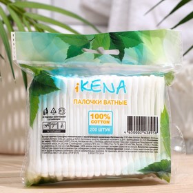 

Ватные палочки Ikena гигиенические, в пакете, 200 шт.