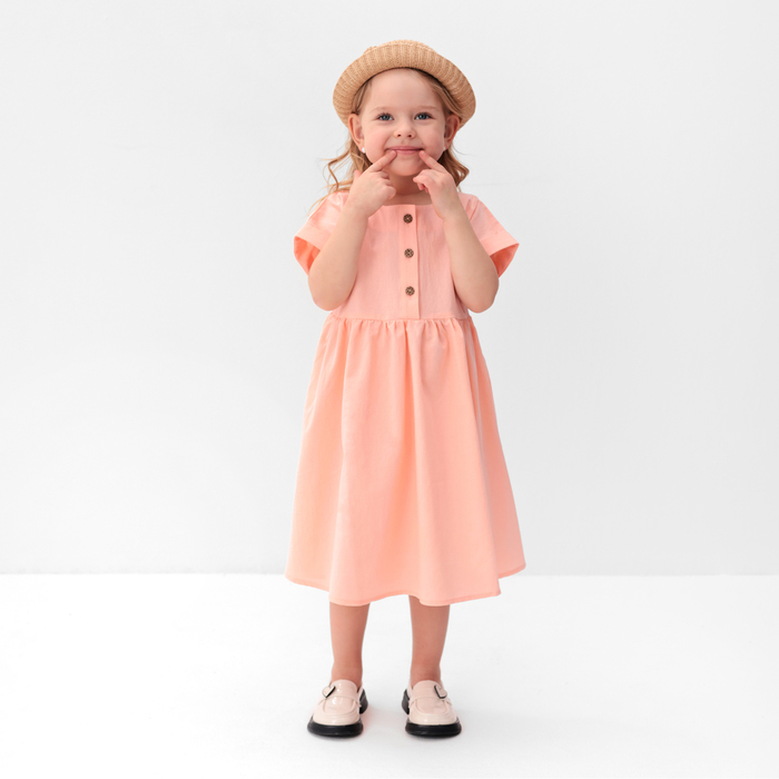 Платье для девочки MINAKU: Cotton Collection цвет светло-розовый, рост 134