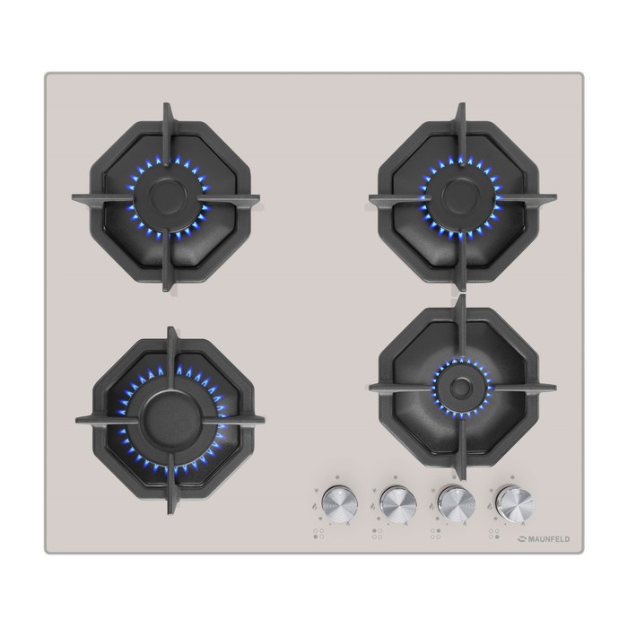 Варочная поверхность MAUNFELD EGHG.64.2CBG/G, газовая, 4 конфорки, бежевая