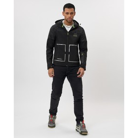 

Ветровка спортивная softshell мужская чёрного цвета, размер 52