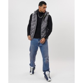 

Жилетка мужская утеплённая классическая серого цвета, размер 50