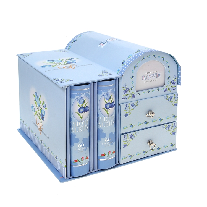 Фотоальбом-шкатулка на 120 фото 10х15 см "Комод", МИКС
