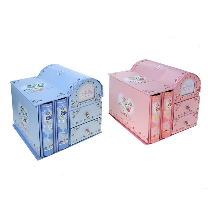 Фотоальбом-шкатулка на 120 фото 10х15 см "Комод", МИКС