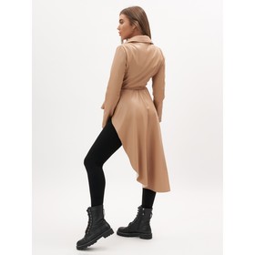 

Кожаный плащ женский коричневого цвета, размер 42-44