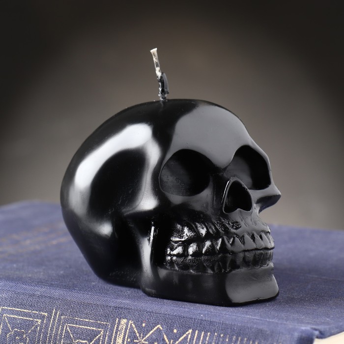свеча фигурная ритуальная череп 6 см черный Свеча фигурная Череп, 8 см, черный