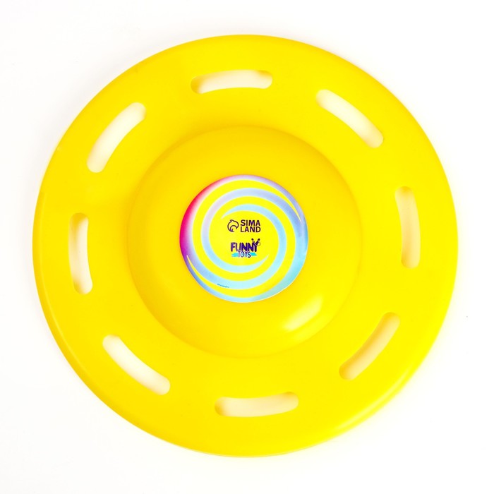фото Летающая тарелка "фигурная" 20 см, цвет желтый funny toys