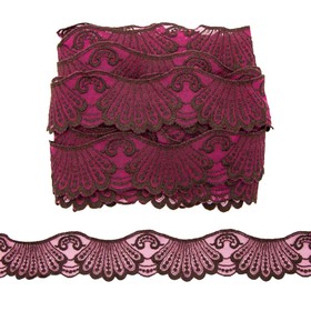

Кружево сетка 4 см/10 м (бордовый/чёрный)