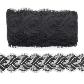 

Кружево шантильи на сетке 8 см/15 м (черный)