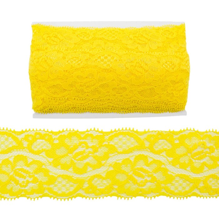 

Кружево эластичное EL-35, 58 мм/20 м (JD012 жёлтый)