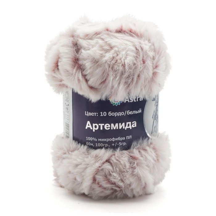 

Пряжа «Артемида», 100 гр/60 м (100% микрофибра ПЛ) (10 бордо/белый) 3 шт в уп.