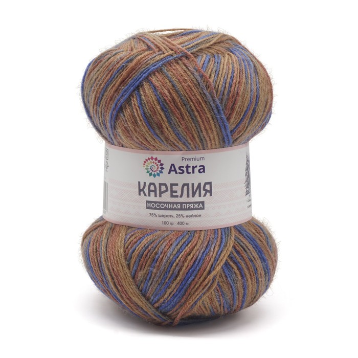 

Пряжа «Карелия» носочная (Karelia sock), 100 гр/400 м (75% шерсть, 25% нейлон) (1005) 2 шт в