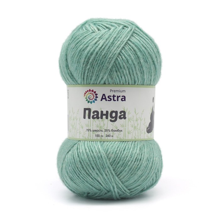 

Пряжа «Панда» (Panda), 100 гр/240 м (75% шерсть, 25% бамбук) (410 мятный) 2 шт в уп.