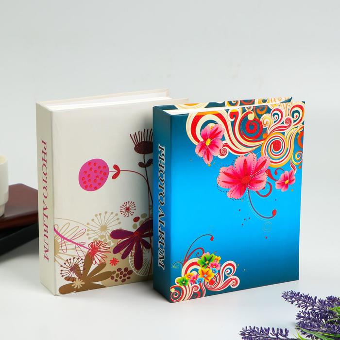 Фотоальбом на 200 фото 10х15 см "Радужный узор" МИКС