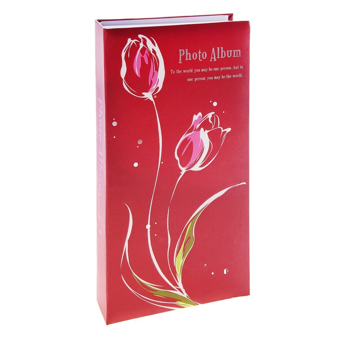 Фотоальбом на 300 фото 10х15 см "Тюльпаны", МИКС