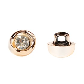

Пуговица на ножке со стразом 18L, цв. розовое золото с белым, 72 шт