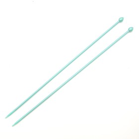 Спицы вязальные прямые PEARL 3,0 мм/25 см, зелёный, пластик, 2 шт.