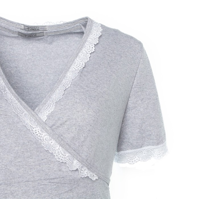 Комплект женский для беременных (пеньюар и сорочка), цвет серый, размер 48